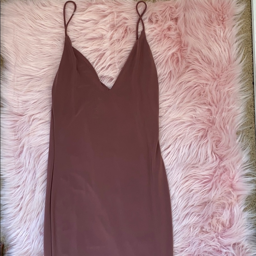 V Cut Midi Dress